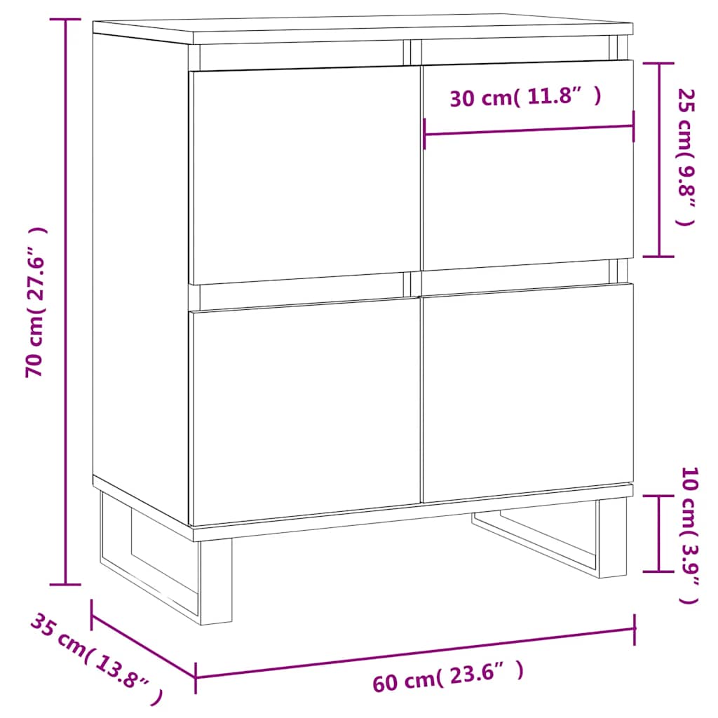 Sideboard Sonoma Oak 60 x 35 x 70 cm Particleboard