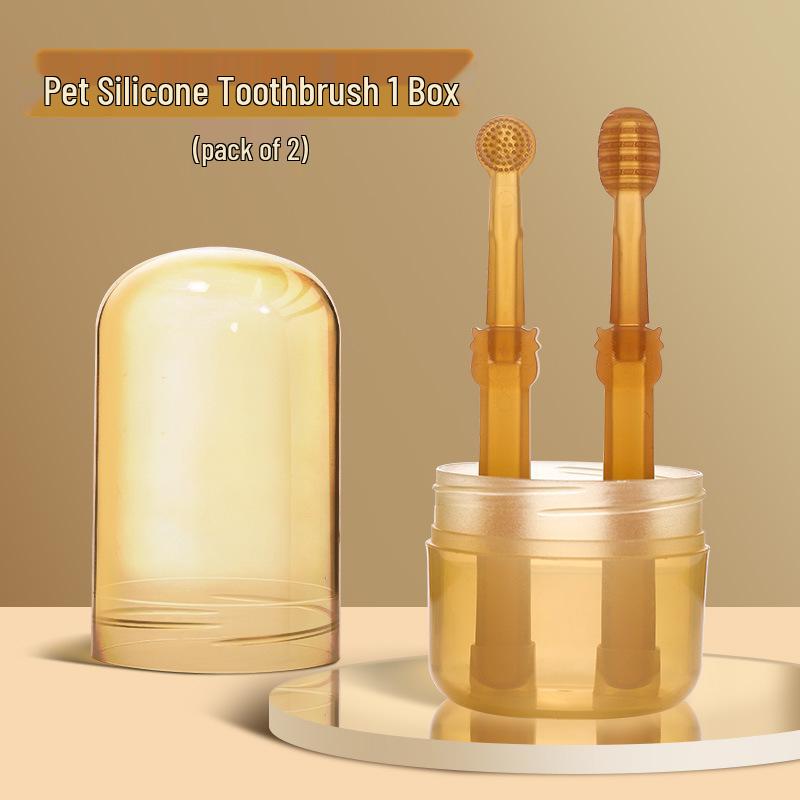 Pet Toothbrush & Edible Toothpaste Set - Cat & Dog Breath Freshener & Teeth Cleaner