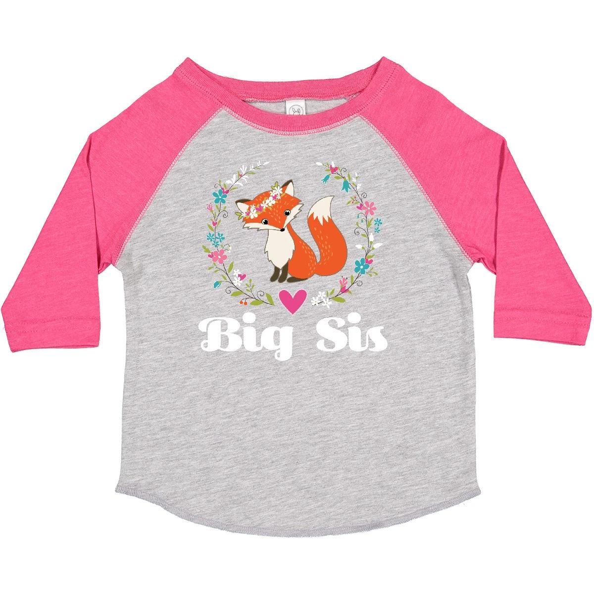 Inktastic Big Sister Announcet Big Sis Fox Toddler kids boys T-Shirt Siblings Apparel 160