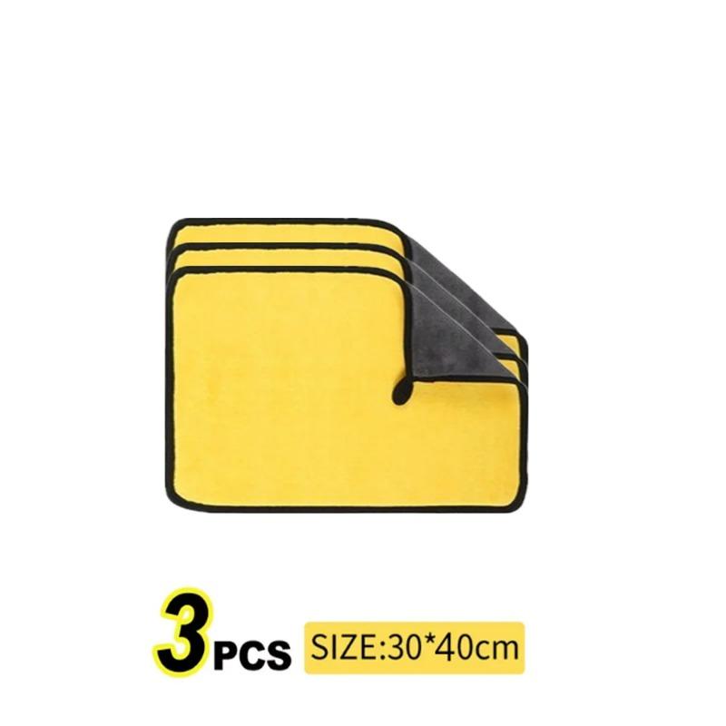 

1/20 шт. Утолщенные салфетки из микрофибры Двухслойные Полотенца для мытья и сушки автомобиля Супервпитывающие Салфетки для детейлинга автомобиля 30*40CM(3PCS)