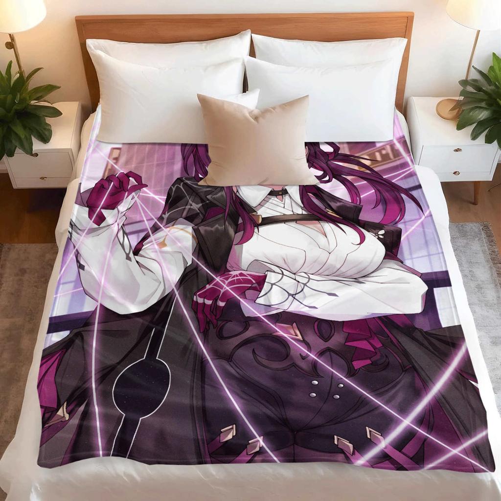 Cartoon Honkai Star Rail Kafka Flannel Blanket Cover Warmth Soft Anime Blanket Multifunctional Decor Home Universal Blankets