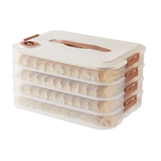 Dumpling Box Snap Buckle Fresh-keeping Plastic Refrigerator Noodles Crisper Wonton Case with Lid Kitchen Gadget