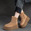 Fashion High Quality 6cm Cow Suede Genuine Leather Autumn Platform Wedge Warm Snow Ankle Boots Winter Women Plush Comfy Booties Shoes
