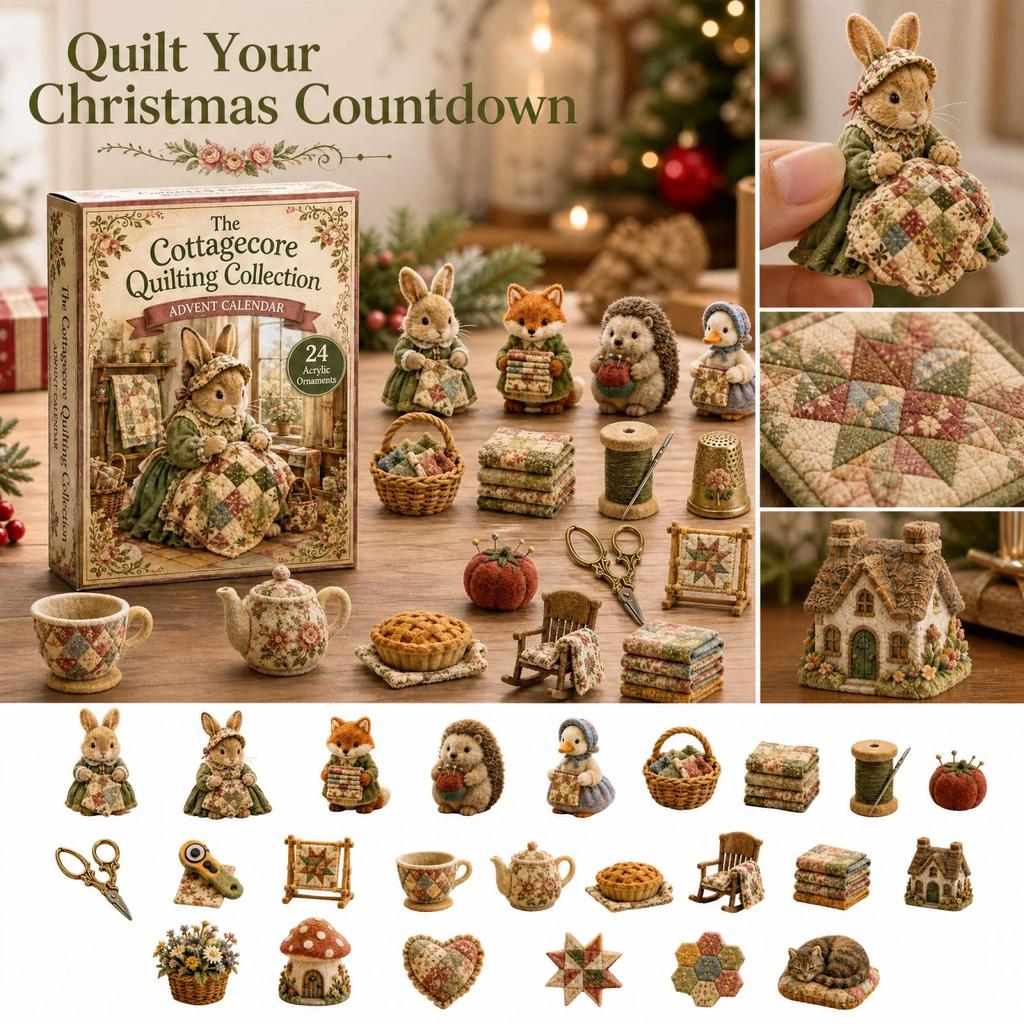 Patchwork Christmas Advent Calendar, Cute Holiday Countdown Gift for Christmas Lovers