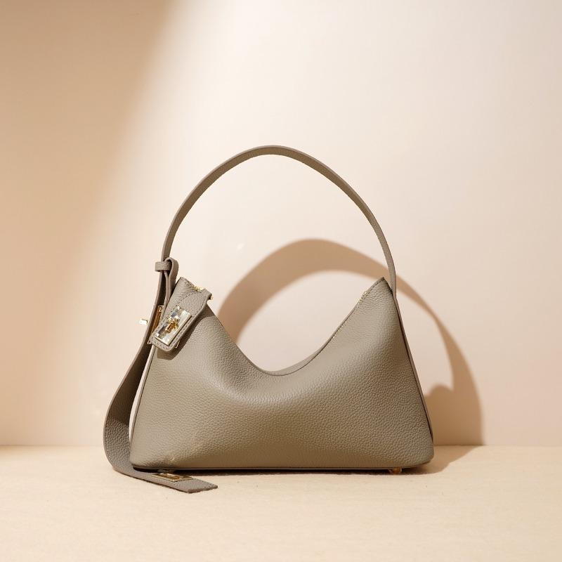 Spring High-end Niche Design Cowhide Handbag High-end Underarm Shoulder Leather Pillow Women's Bag