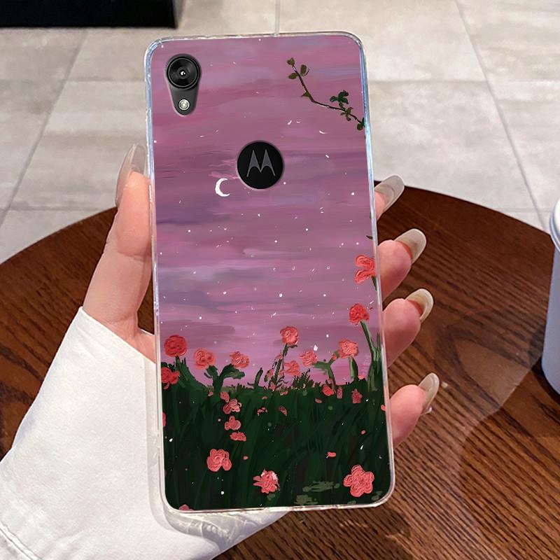 Casing For Motorola Moto E6 Case Aesthetic Cute Cat Astronaut Transparent Soft Silicone TPU Back Cover For MotoE6 e 6 Phone Case