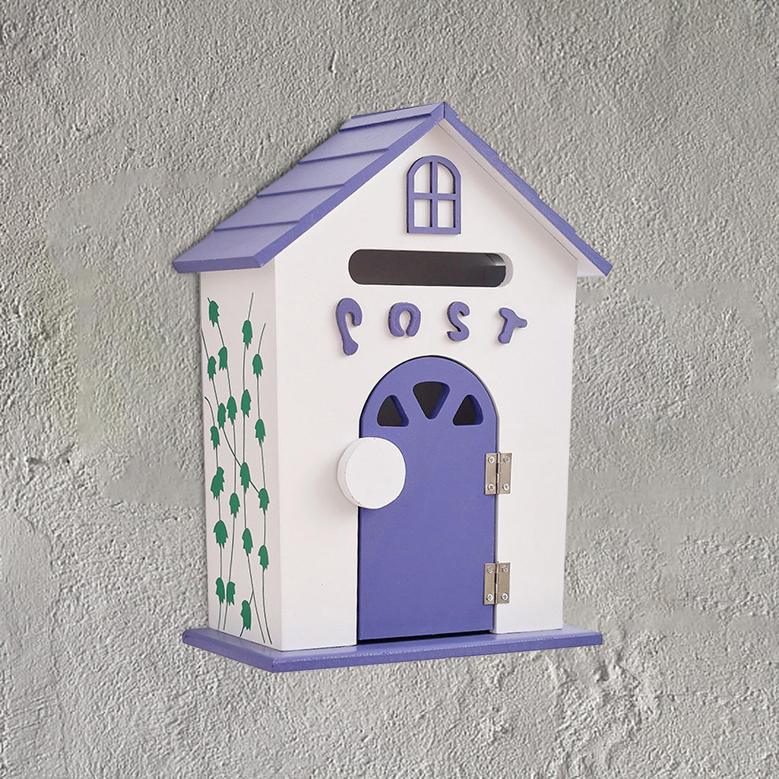 

Настенный почтовый ящик для сада, деревянный почтовый ящик Mail 8,6x4,7x12,6 дюйма, многофункциональный