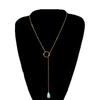 Europe, America, fashion turquoise circle necklace women wish simple handmade alloy necklace