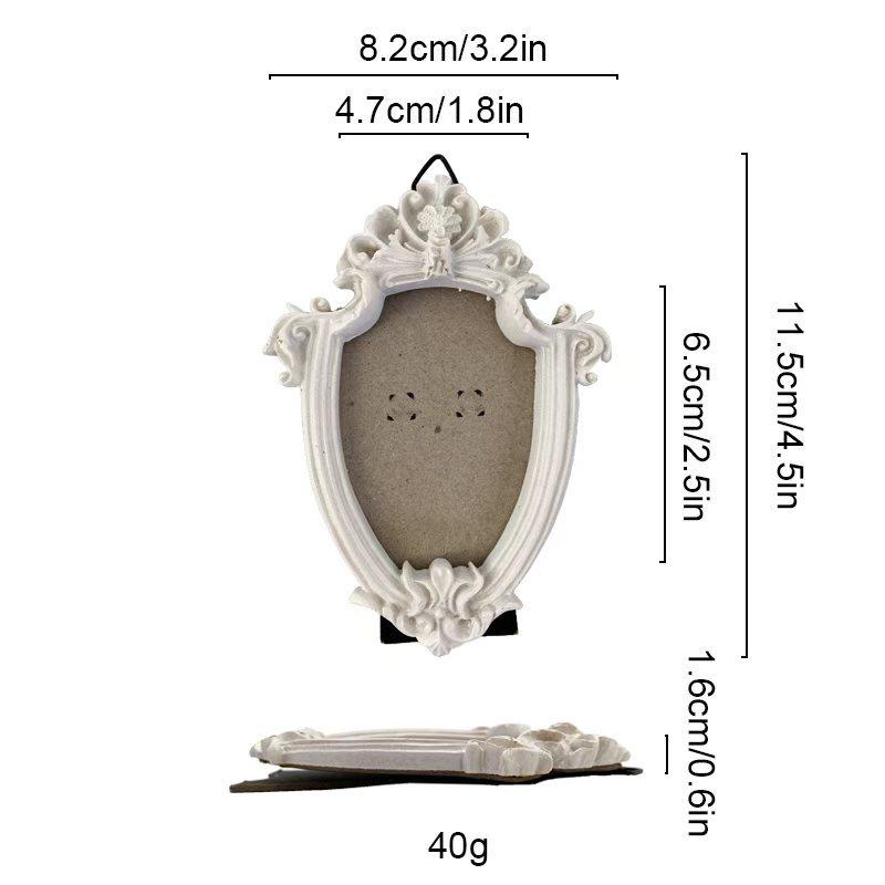 Victoria-Style Retro Resin Photo Frame Ornament - Light Luxury Badge Display Stand for Photo Props