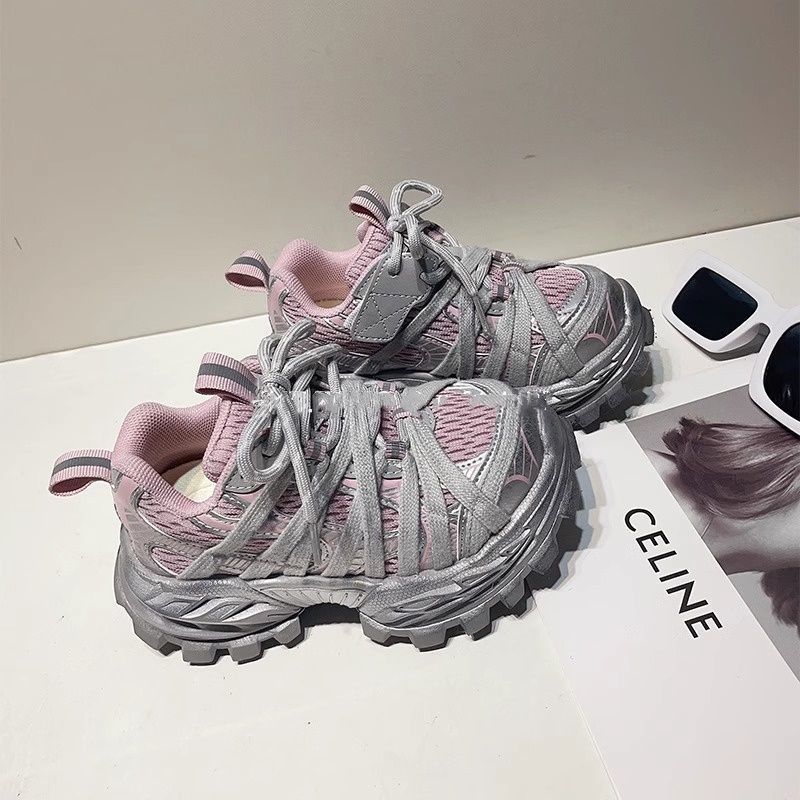Children's sports popular dad shoes early spring new cross-strap boys and girls middle-aged and older children parent-child old sports shoes