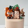 Waldtier Kuchen Topper Dschungel Party Kinder Erster Geburtstag Party Kuchendekoration Igel Eichhörnchen Reh Kuchen Einstecker