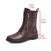 Large Size European Beautiful Women's Boots Autumn and Winter New Belt Buckle Low Heel Martin Boots Medium Boots Women