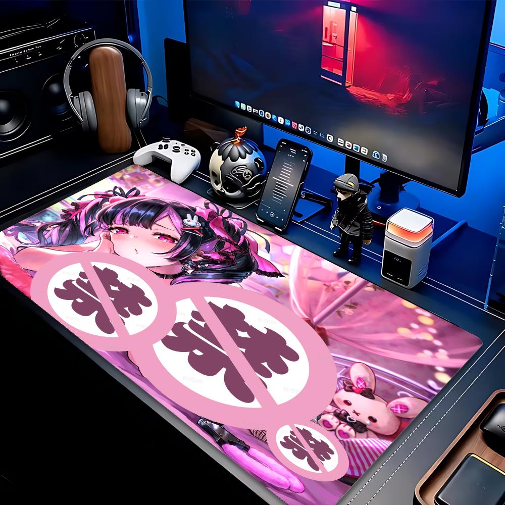 XXL Anime Girl Mouse Pad Large Gaming Deskmat Non-Slip Rubber Keyboard Table Mat Cartoon Art Pc Game Desk Mats Gamer Mouse Pad