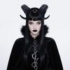 Realistic Halloween Devil Headband Gothic Goat Horn Hair Hoop Black Demon Horn Headwear  Adults