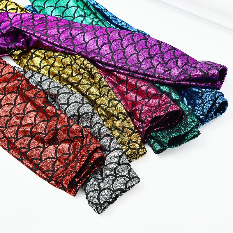 Unisex Fish Scale Leggings: Stylish Slim Fit with Punk Sequins for Men, Women & Kids