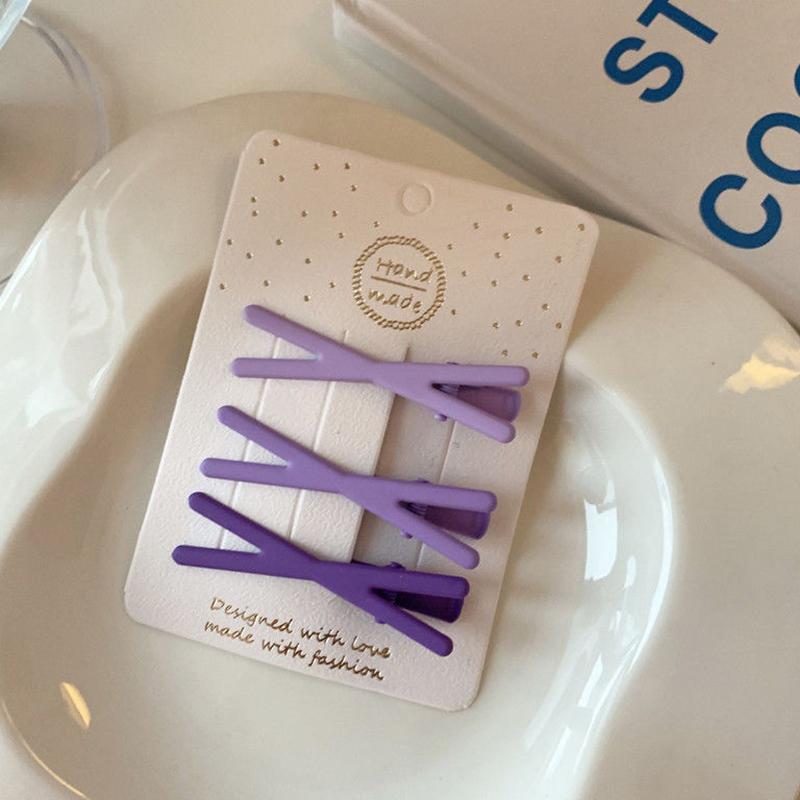 

Candy Rainbow Sweet Gradation Cross Hair Clips Girls Decoration Pink Hair Clips Adult Sweet Hairpins Female Hair Accessories фиолетовый