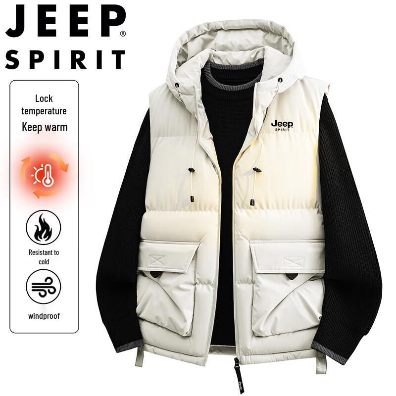 

Чоловічий стьобаний жилет з капюшоном для активного відпочинку JEEP SPIRIT XL