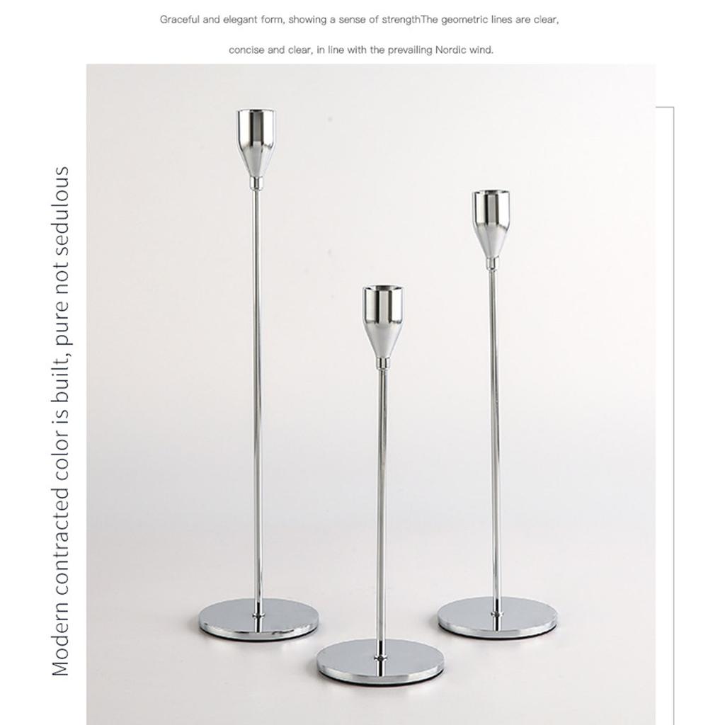 Luxury Metal Candle Holders Set of 3 Pillar Table Centerpiece Candle Holder for Wedding Party Home Office Decoration