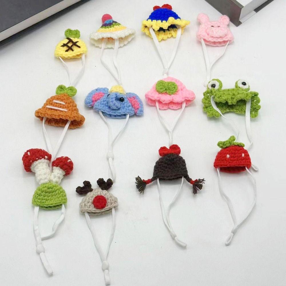 Handmade Hamster Hat Cartoon Hamster Headwear Pet Headdress Pet Knitted Hat  Photograph
