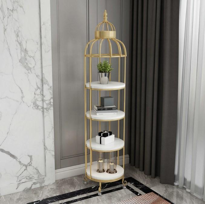 Nordic Bird Cage Flower Rack Living Room Shelf Corner Floor Multilayer Storage Cosmetics Shop Window Display Furniture