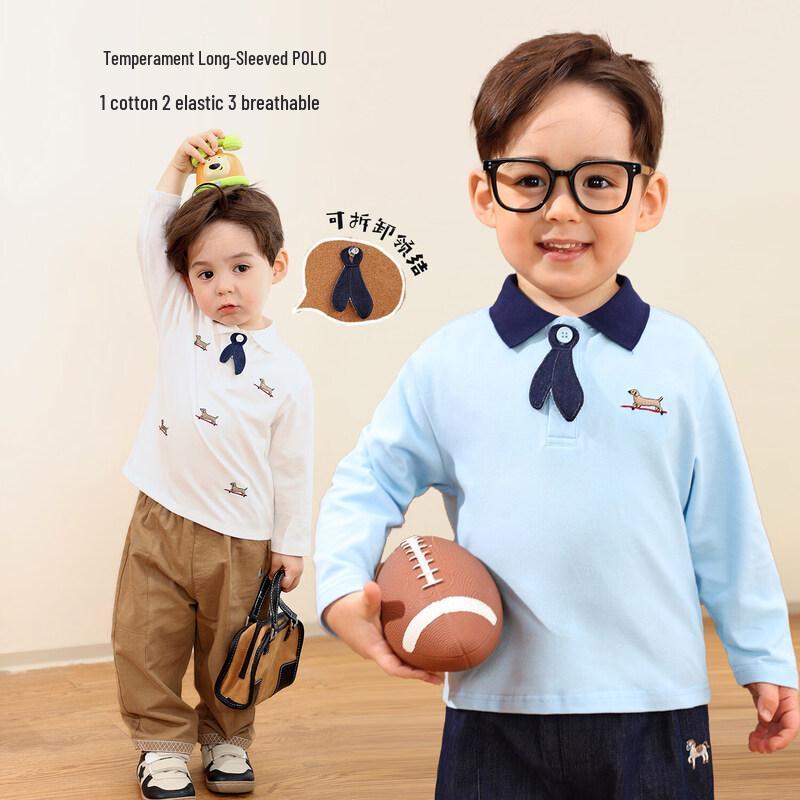 LUSON Infant Boys  Long Sleeve Polo Shirt One Size