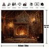 1 pezzo di tessuto di sfondo per banner a tema Halloween piatto 2D, design camino del castello, decorazione di Halloween, non richiede alimentazione——sjs