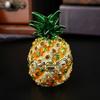 Elegant Pineapple Shaped Jewelry Case With Gemstones Accent Secure Metal Compartment for Accessories