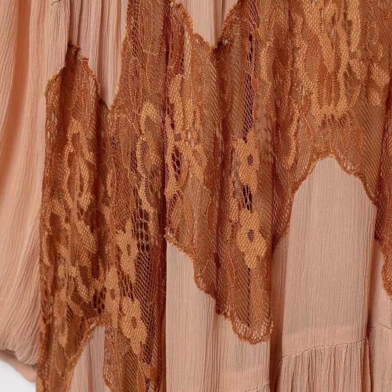 Kaslead New Women Clothes Western Style Bow Patchwork Lace Dress 5770232