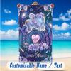 Elephant Theme Beach Towel Personalized Custom Name & Text Soft Quick Dry Beach Towel for Swimming Travel