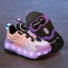 Classmate runaway shoes pulley boys can walk skating sneakers girls students four-wheel charging luminous shoes
