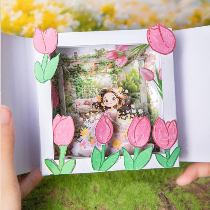 Journal Sticker Cartoon Girl Sticker Scrapbook Sticker Landscape Sticker Flowers Sticker Decorative Sticker