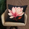 One Cushion Cover Featuring Blooming Magnolia Flowers, Designed With A Festive Theme, Includes A Hidden Zipper, Suitable For Sof