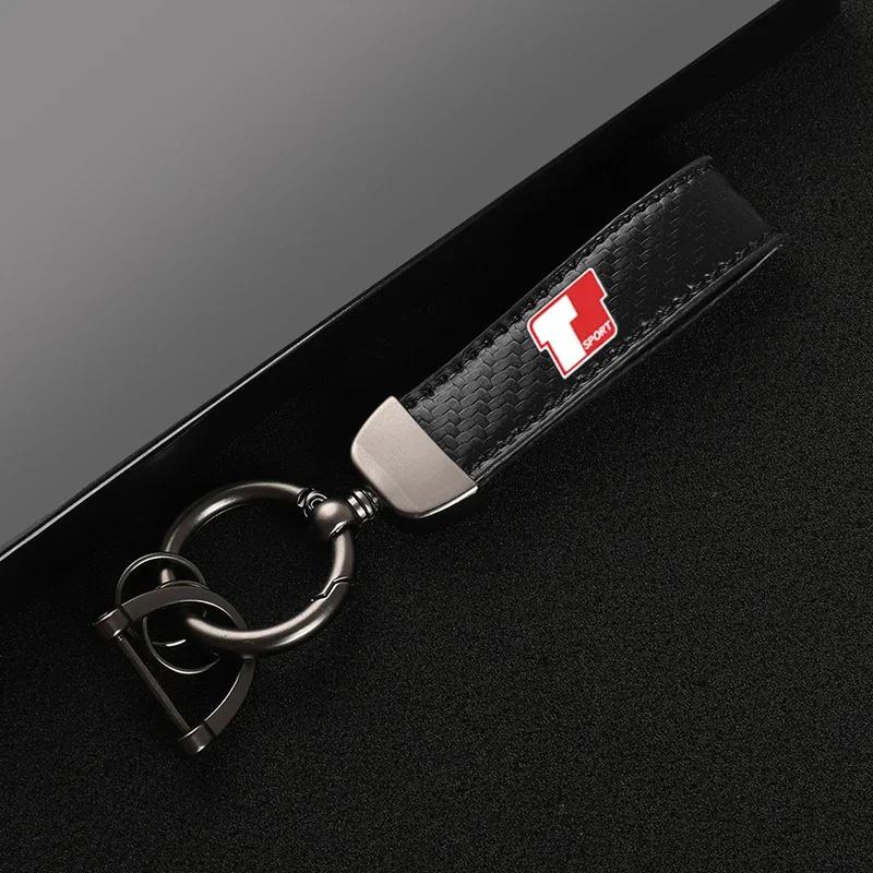 Leather Motorcycles keychain horseshoe buckle jewelry key chain for T Sport Toyota Corolla yaris Prado Tundra Highlander Venza