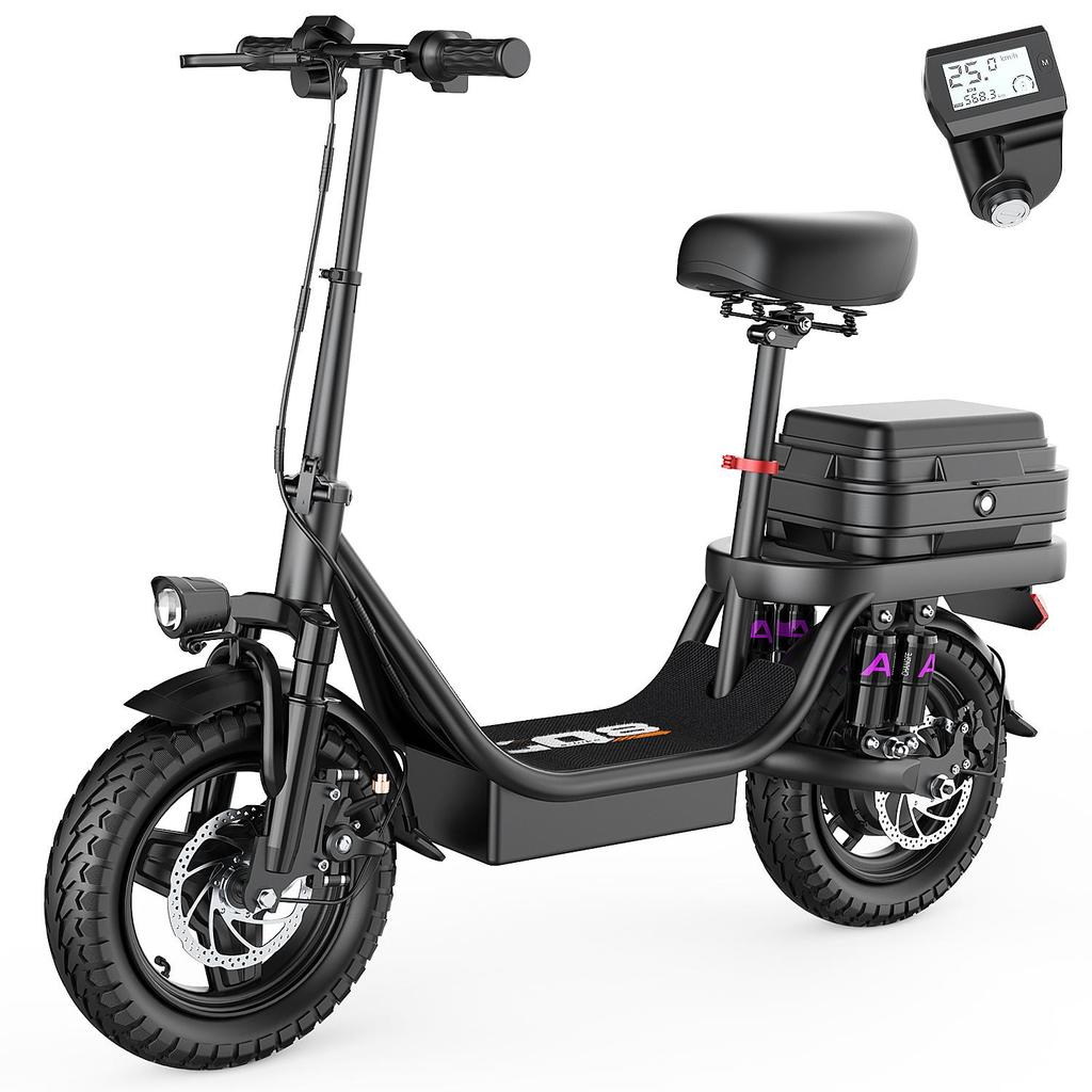 TOOFLY GQ8 14'' Adult Electric Scooter 20MPH 250W Motor 48V15Ah Battery City Commuting E-Scooter Equipped With Removable Seats