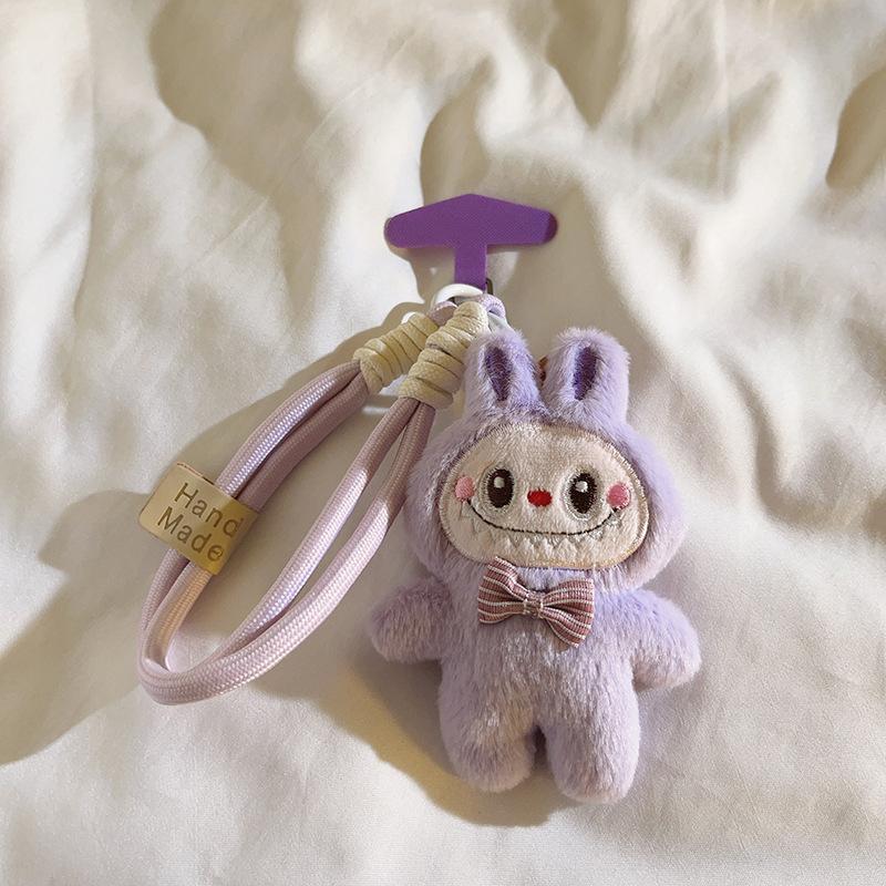 Kawaii Labbubu Phone Strap Long Single Shoulder Cell Phone Lanyard  With Pendant Adjustable Phone Leash  Anti Loss Rope