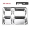 Abay Stainless Steel 4-Compartment Lunch Tray