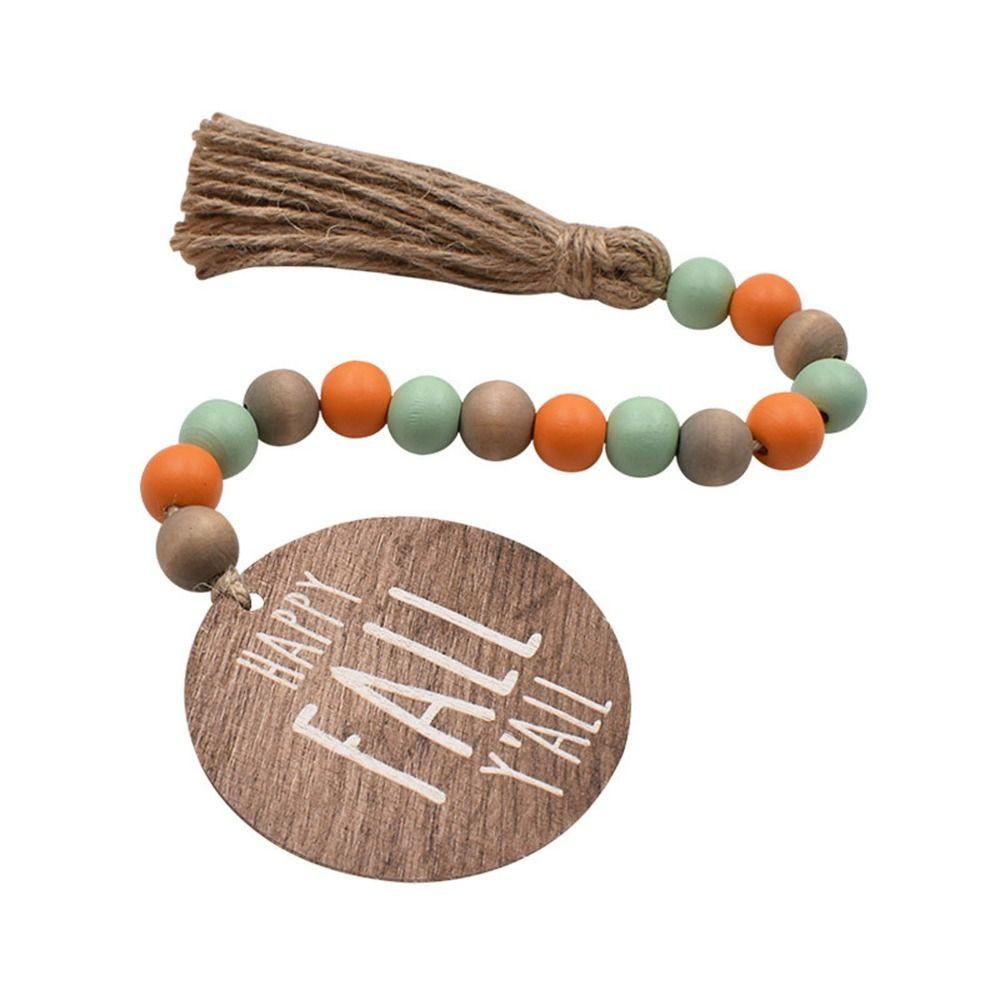 

Versatile Wood Bead String Handmade Tray Ornaments Elegant Tassel Beaded Home Decor