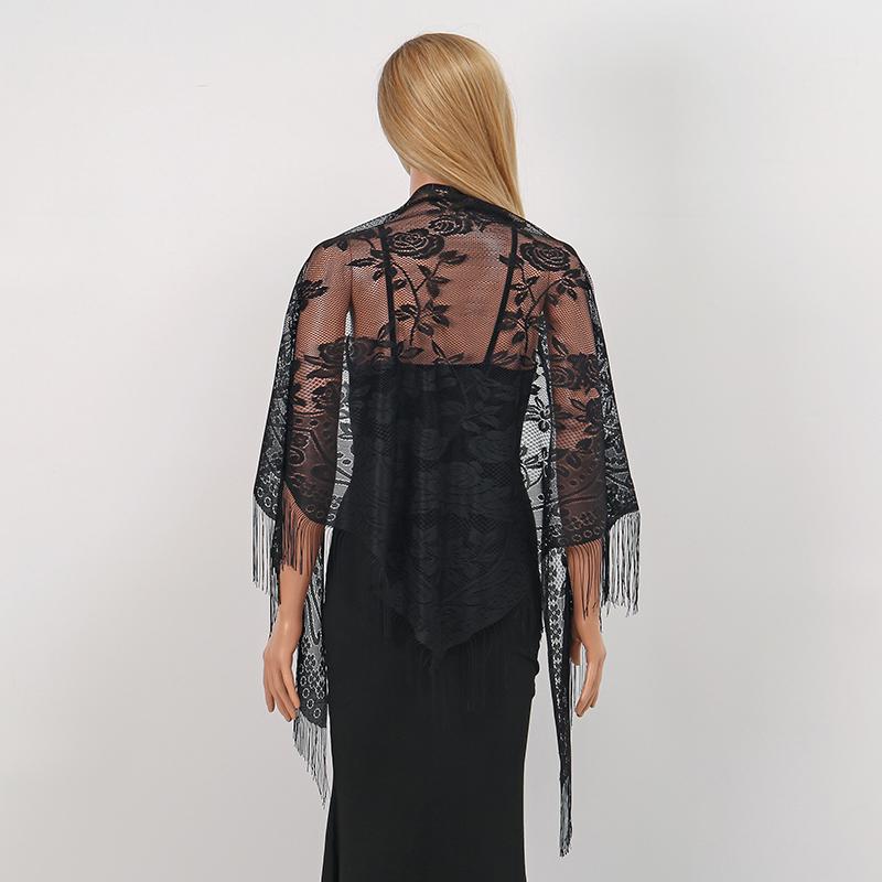 New Embroidery Lace Scarf Shawl Floral Triangular Veil Shawl For Women Party Scarf Wedding Poncho Stoles Ladies Headband Wraps