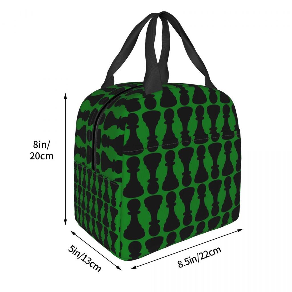 Chess Pieces On Board Chessboard Insulated Lunch Bag for Women Office Cooler Thermal Food Box Tote Portable Lunch Boxes