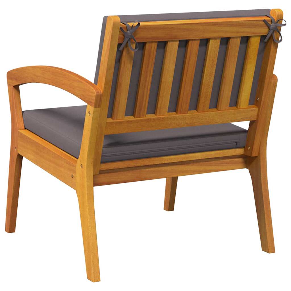 Garden Chair with Cushion 2 Pcs Oil Natural Solid Acacia Wood