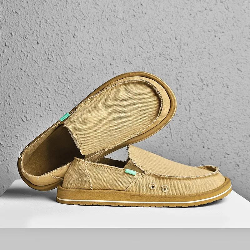 Spring Handmade Canvas Men Casual Shoes Design Sneakers Man Loafers Breathable Low Top Flat Shoes Soft Driving Zapatillas Hombre
