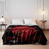 Red Demonic Head and "Possessed" Text Design Flannel blanket for bedroom, living room, sofa, and nap sofas.