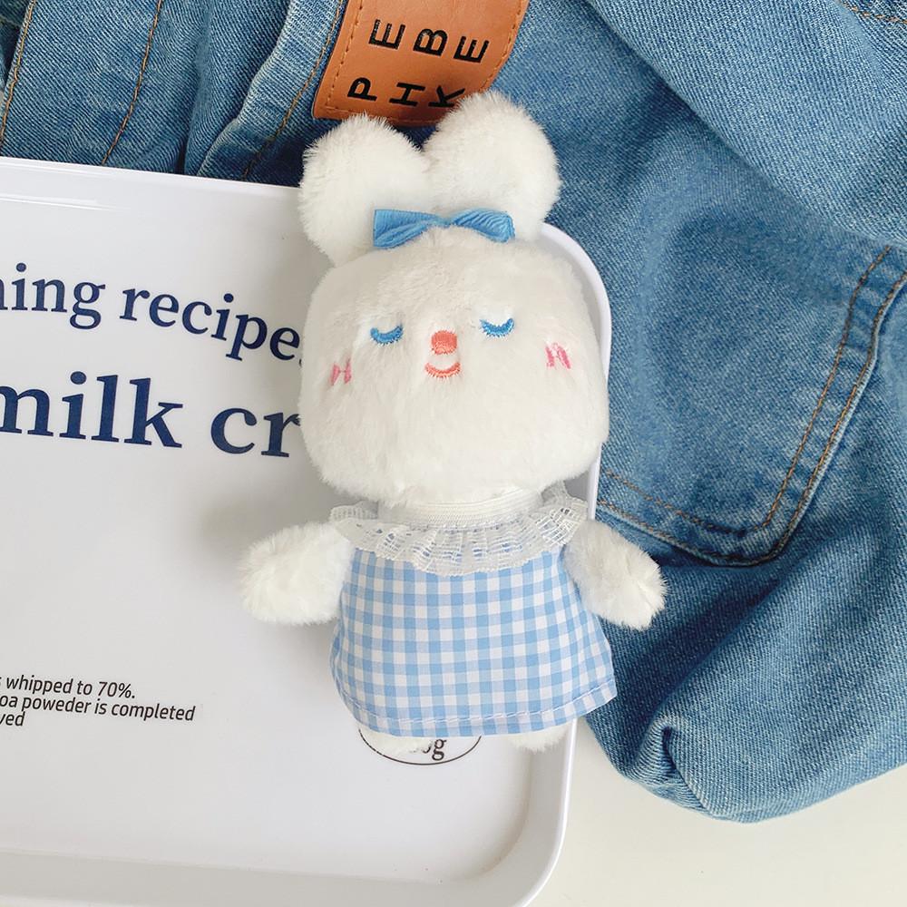 Adorable Blueberry Bunny Plush Toy With Lace Apron Soft Stuffed Animal Doll