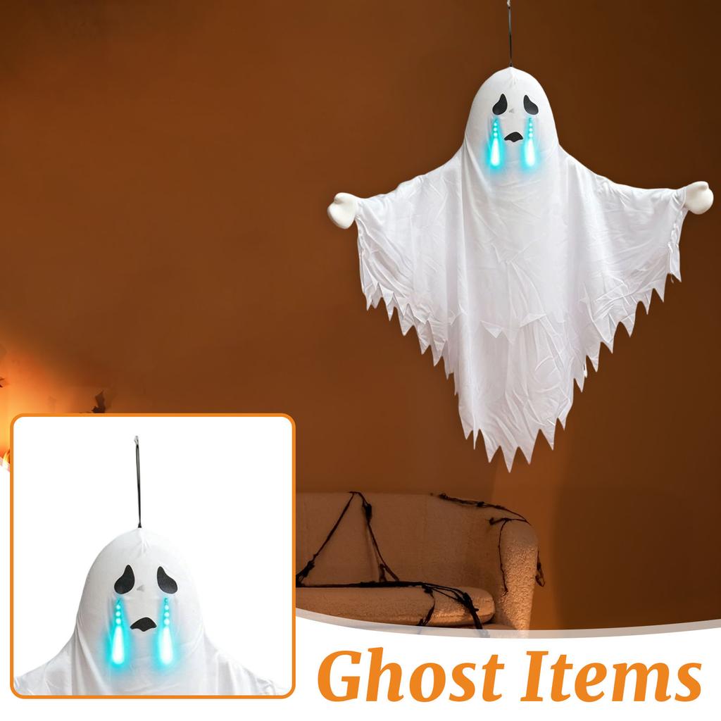 Halloween Glowing Hanging Decoration Sound-Activated Talking Prop for Indoor Outdoor Use