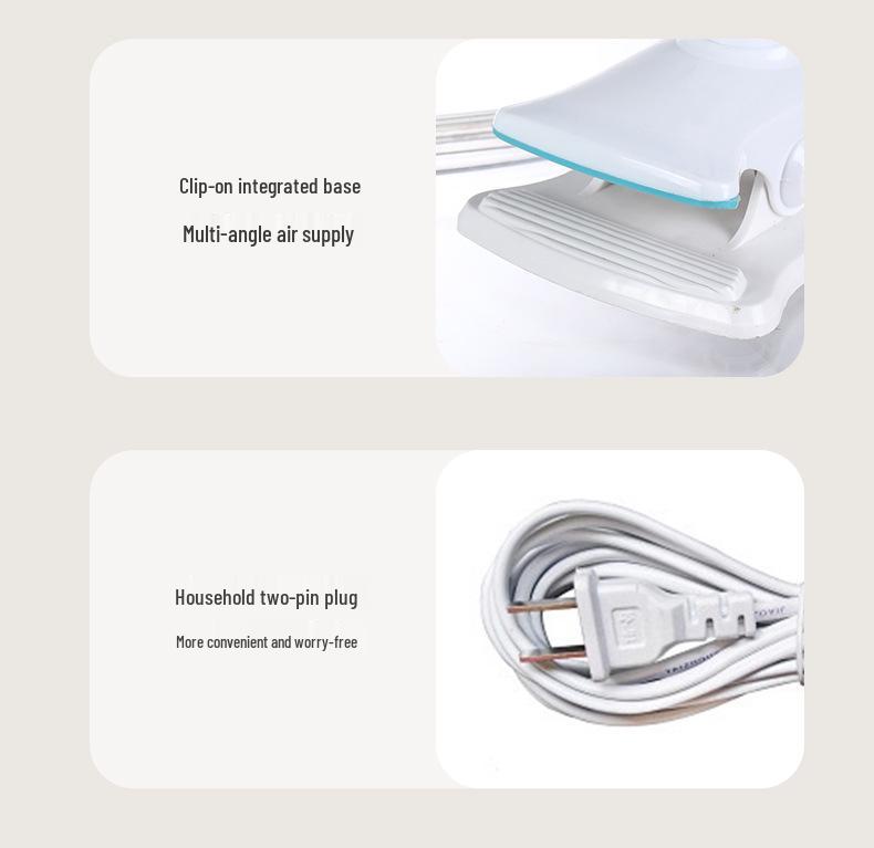 Silent Mini Desktop & Wall-Mount Clip Fan for Dorms