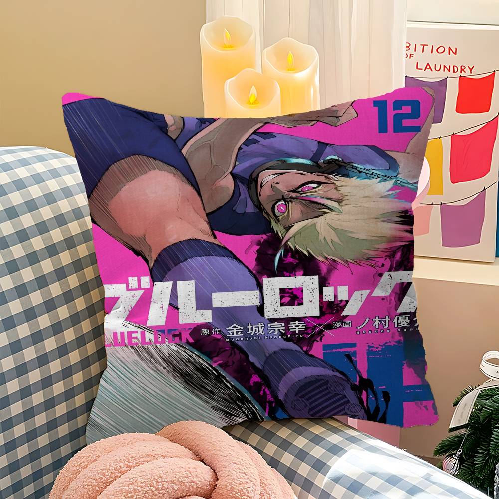 Anime BLUE LOCK Isagi Yoichi Pillow Anime Pillow Sofa Bed Head Pillow Cover Cushion Cover 45x45 Cm Fashion