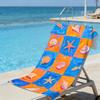 Lebendiges Orange Blau Strandtuch – Premium Schnelltrocknend Saugfähig mit Muschel Seestern Collage für Sommer Strandtage