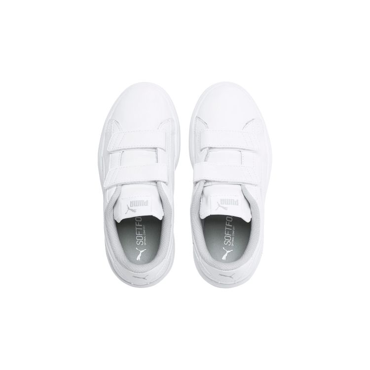 Кроссовки Puma Smash v2 Leather Little Kid Triple White Kids 365173-02 28 — фото 3