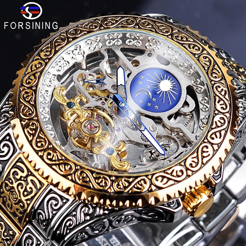 Forsining Style Men S Fashion Hollow Vintage Carving, Automatic Mechanical Watch