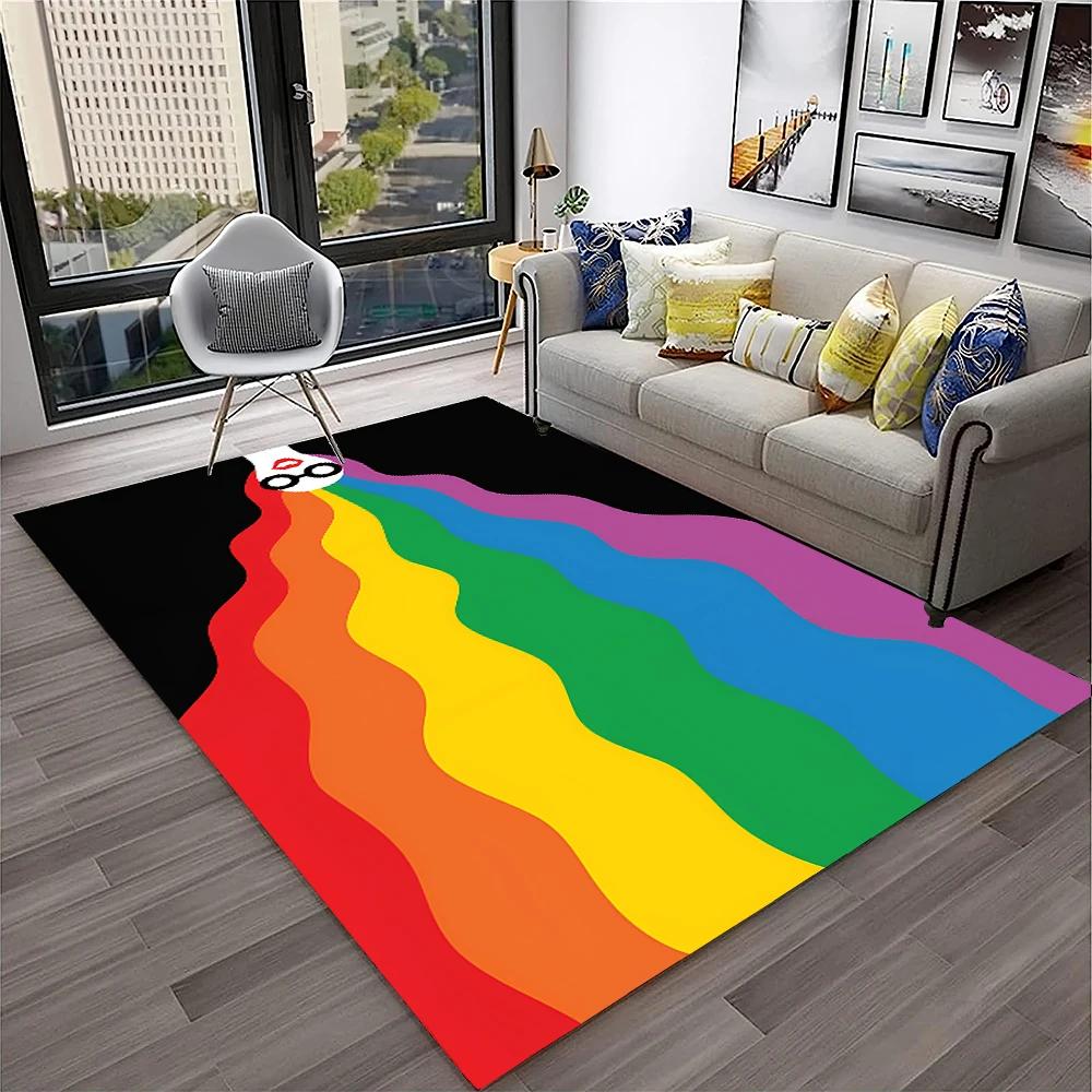 3D Colour Illusion Rainbow Vision HD Carpet Rug for Home Living Room Bedroom Sofa Doormat Decor,kids Area Rug Non-slip Floor Mat